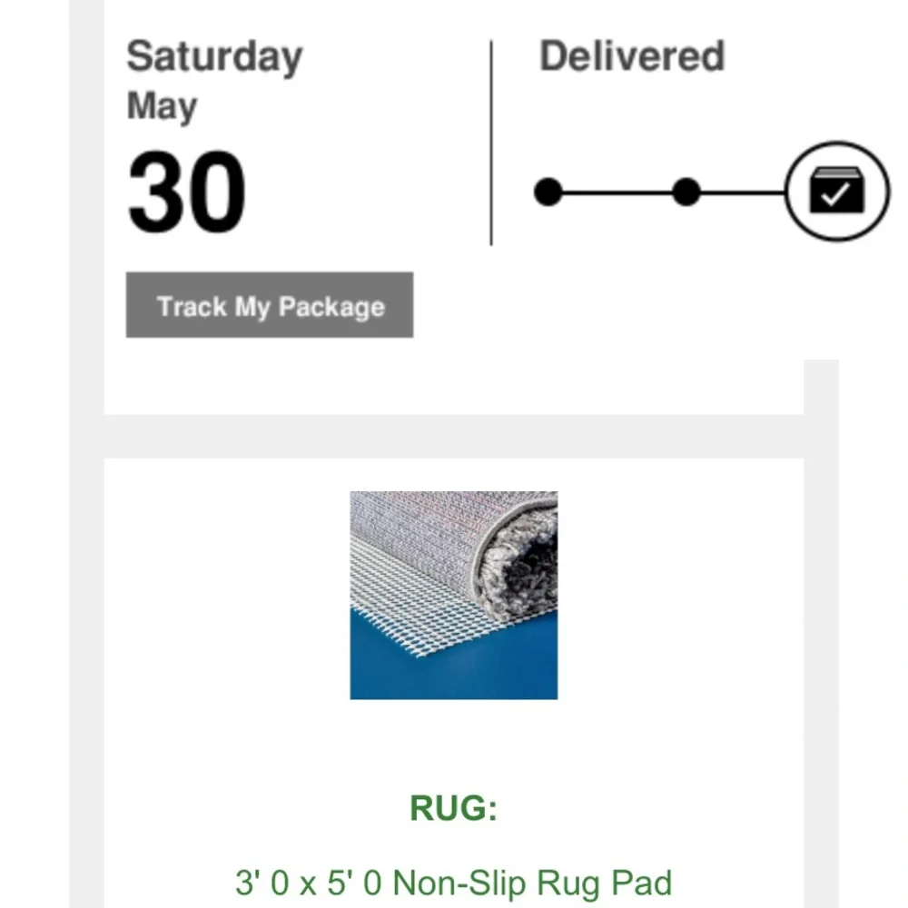 eSaleRugs Non-slip area rug pad 3' x 5’ NWT